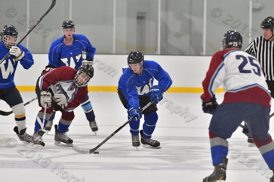 Wheaton College Men\'s Ice Hockey vs Middlesex Community College. - Photo By: KEITH NORDSTROM